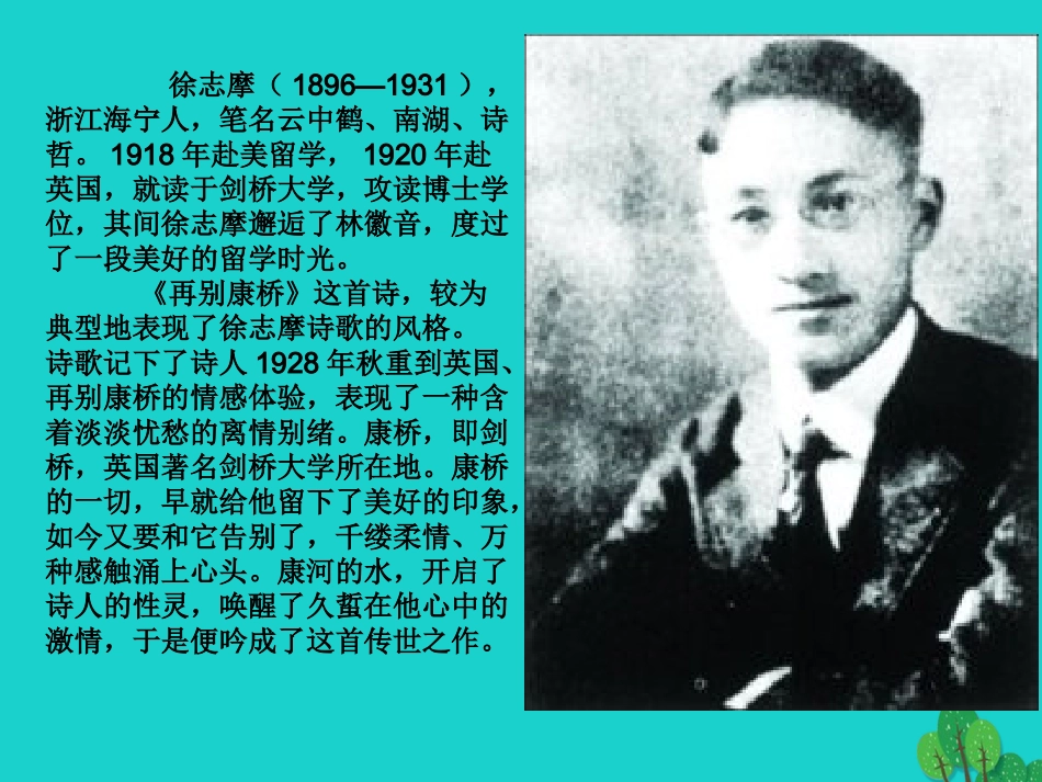 高中语文2再别康桥课件新人教版必修1 课件_第3页