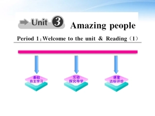 高中英语 Unit3(Amazing people)Period1课时讲练通课件 译林牛津版必修2 课件