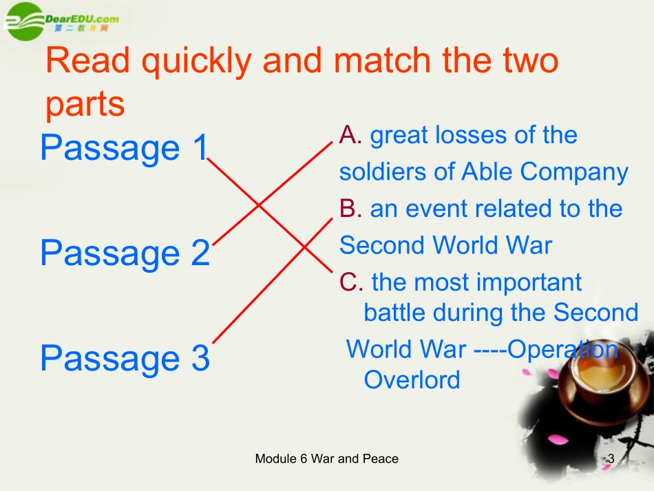 高中英语 Module6(War and Peace)introduction,reading and voca课件6 外研版选修6 课件_第3页