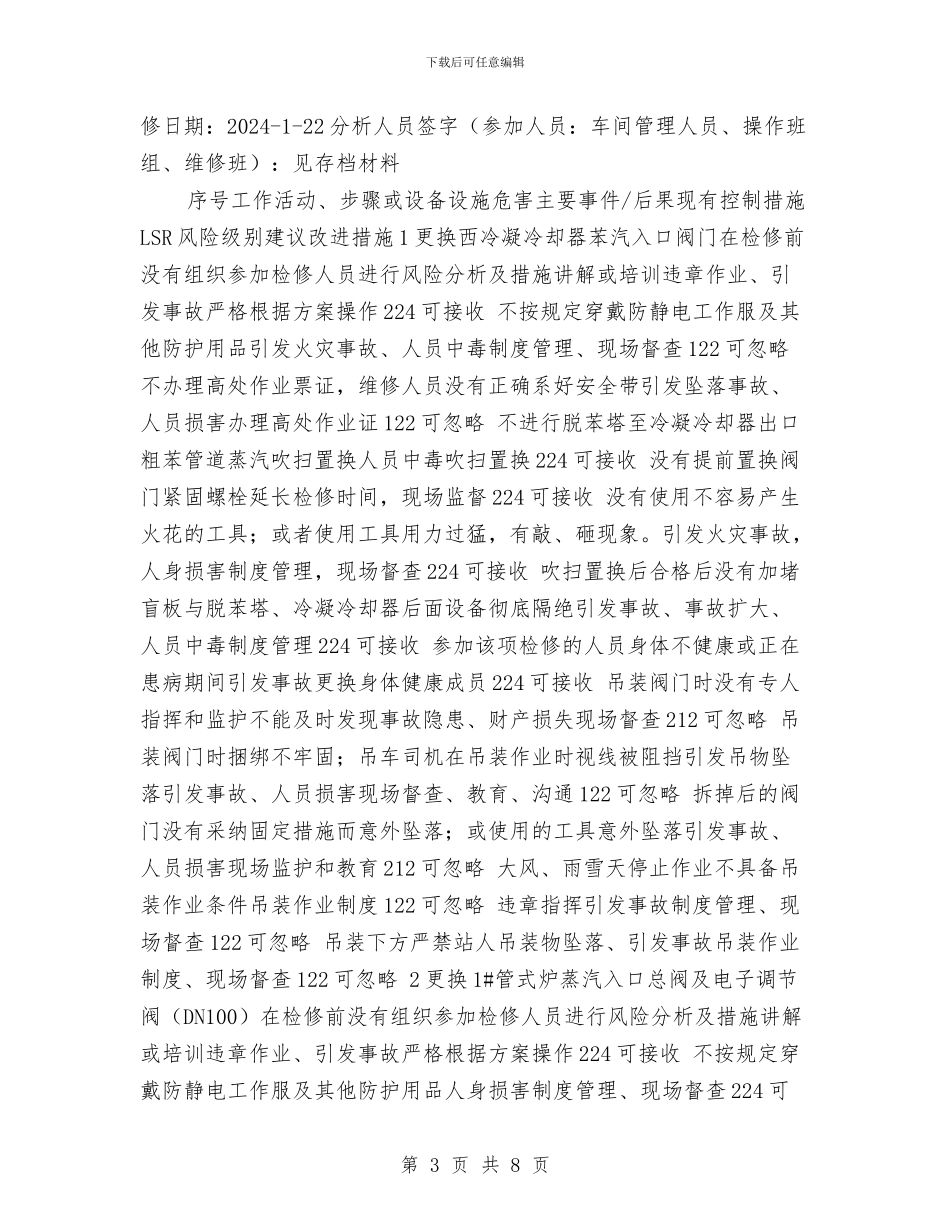 化产车间粗苯工段系统停车维修安全技术方案与化妆品监督检查工作计划汇编_第3页