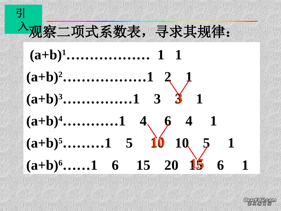 系数性质 高二数学排列组合二项式定理概率课件集三 人教版 高二数学排列组合二项式定理概率课件集三 人教版_第2页