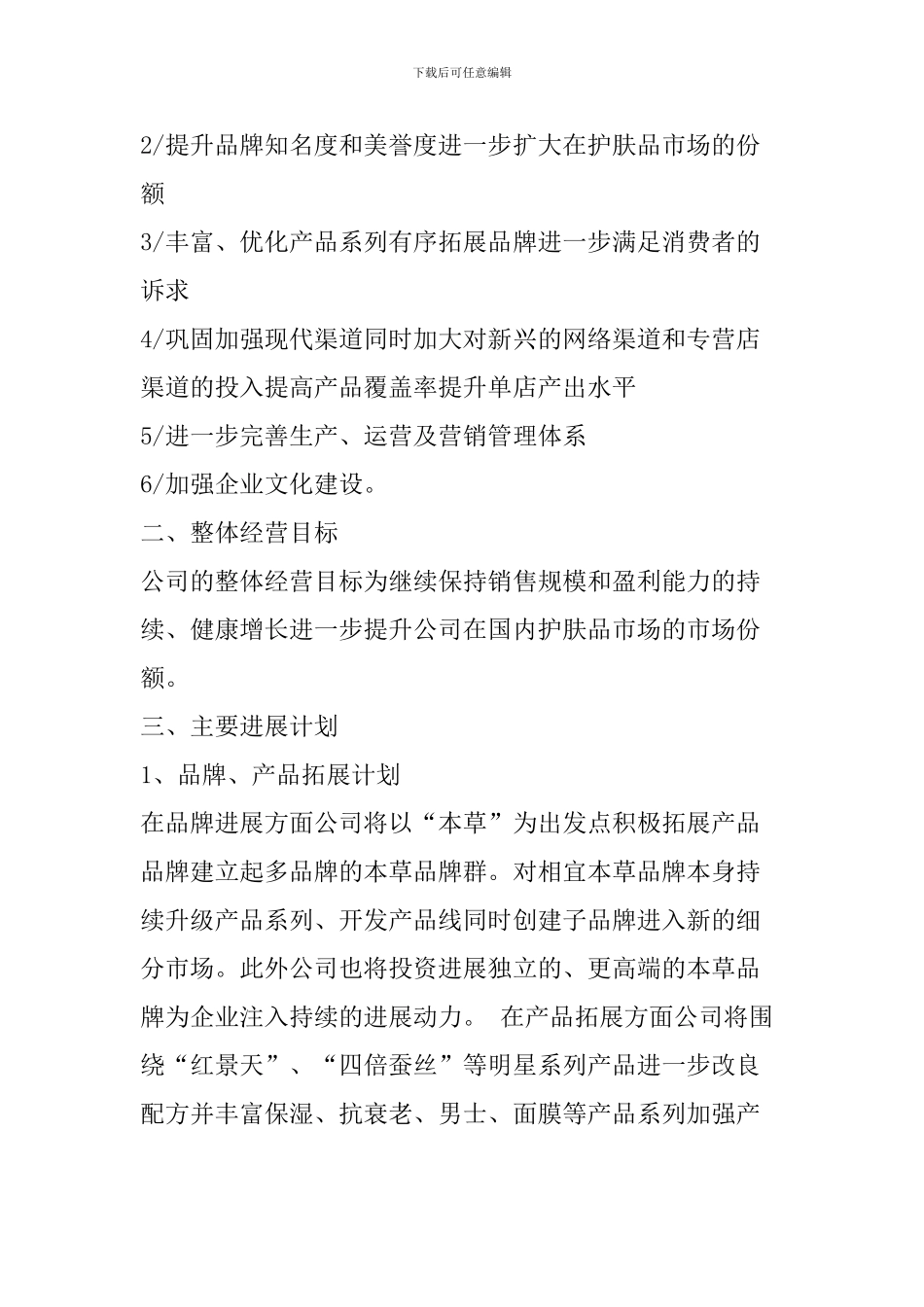 化妆品公司三年发展战略规划_第2页