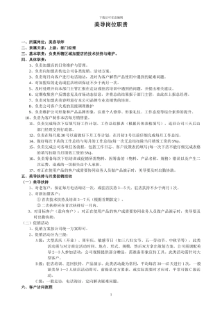 化妆品岗位职责