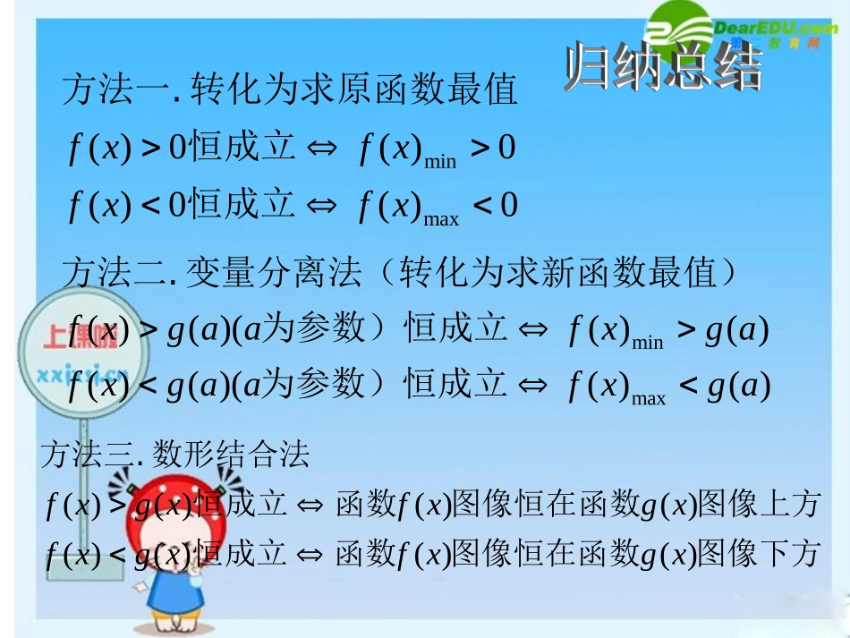 浙江省绍兴市高三数学高考复习优质课件：不等式恒成立问题 新人教版 课件_第3页