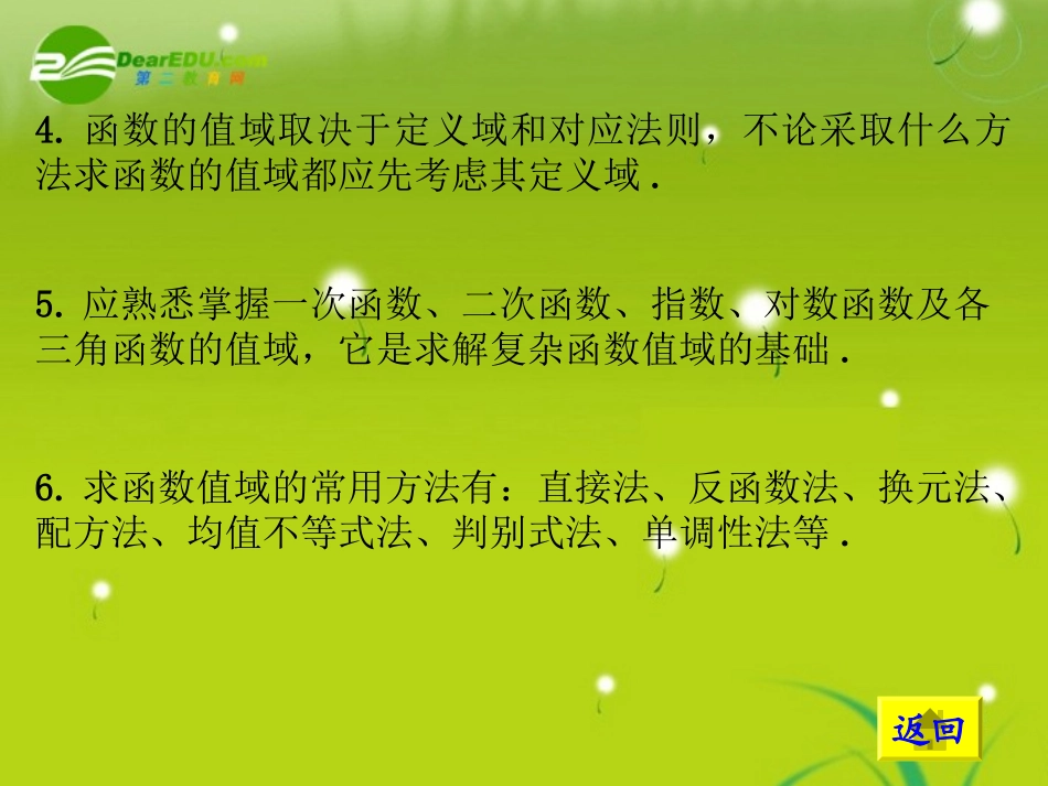 高考数学 函数第3课时函数的定义域和值域复习课件 新人教版 课件_第3页