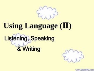 高中英语必修5 Unit2 Listening speaking课件