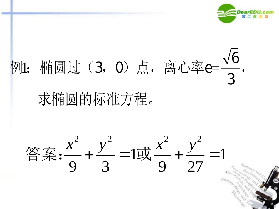 高中数学 圆锥曲线复习课件 苏教版选修1 课件_第2页