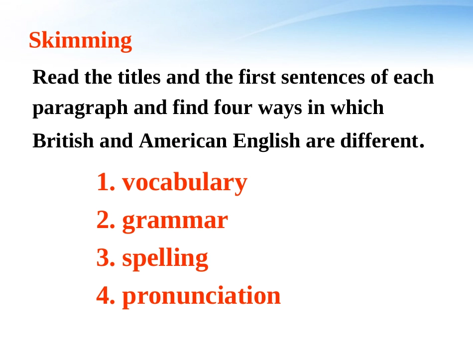 高中英语 Module1(British and American English)课件(1) 外研版必修5 课件_第3页