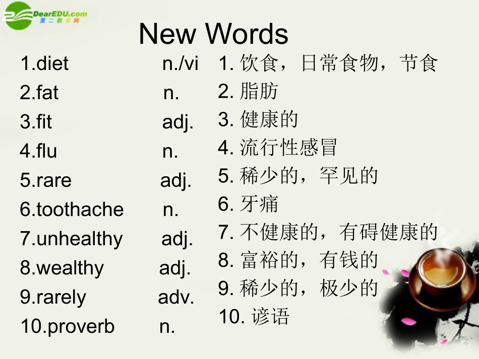 高一英语 Module 1(Our body and Healthy Habits-Introduction)课件 外研版必修2 课件_第3页