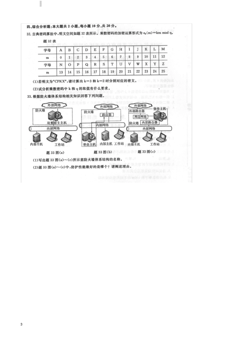 全国自考2018年4月计算机网络安全04751真题及答案_第3页