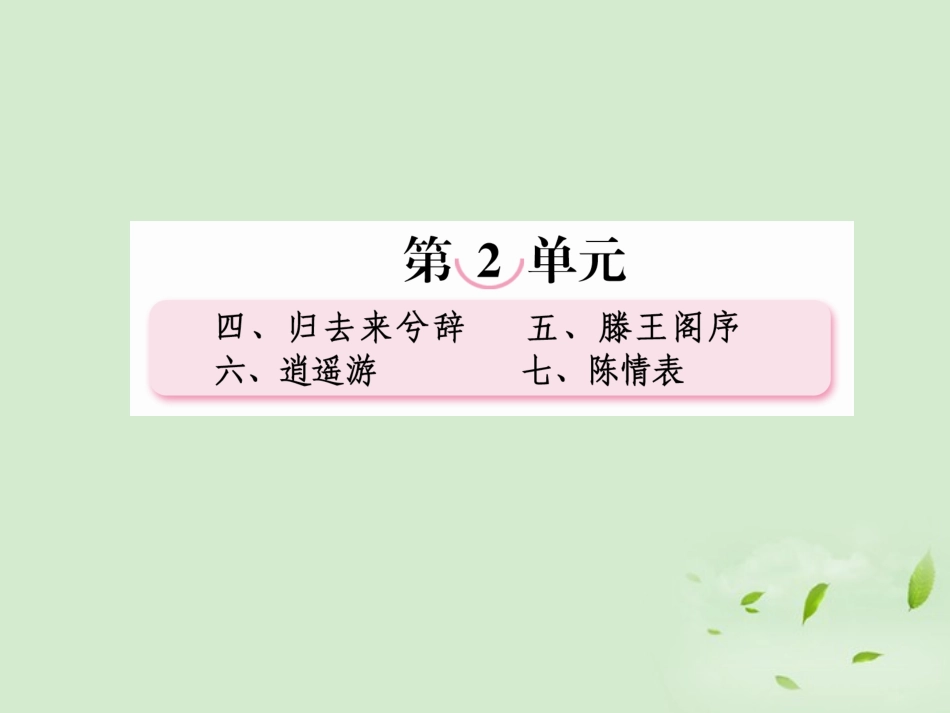 高中语文 第四课 归去来兮辞课件 新人教版必修5 课件_第1页