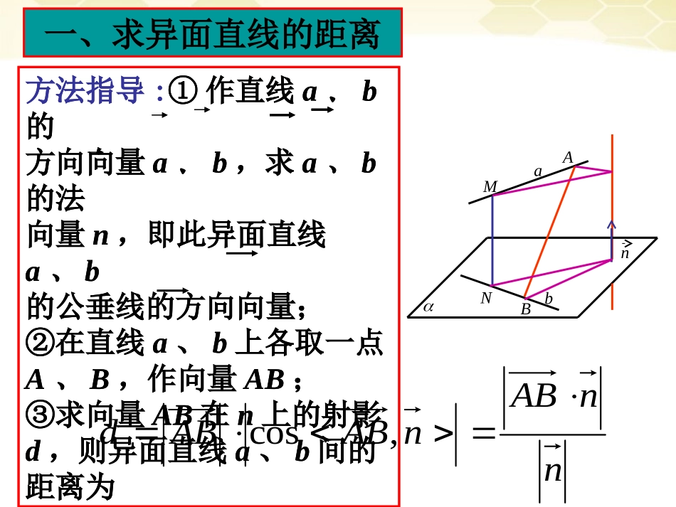 高中数学 32(立体几何中的向量方法(五))课件 新人教B版选修2-1 课件_第2页
