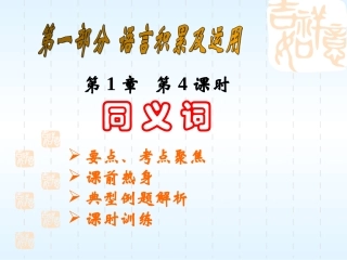 语文4 中考语文系列课件 语言的积累与应用[整理七课时]