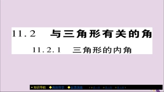 秋八年级数学上册 第十一章(三角形)11.2 与三角形有关的角 11.2.1 三角形的内角课件 (新版)新人教版 课件