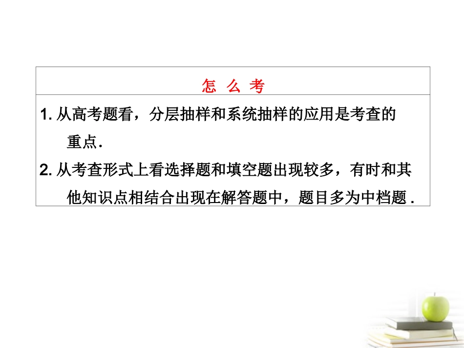 高考数学 第九章第一节随机抽样课件 新人教A版 课件_第3页