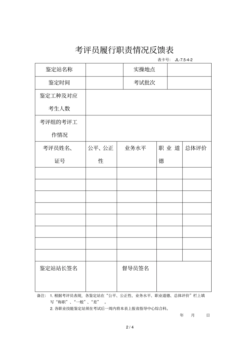 全国计算机信息高技术考试过程质量评分表_第2页