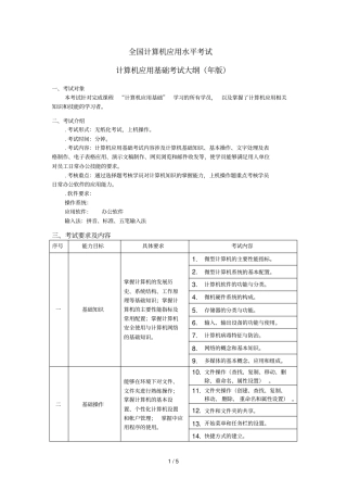 全国计算机应用水平考试
