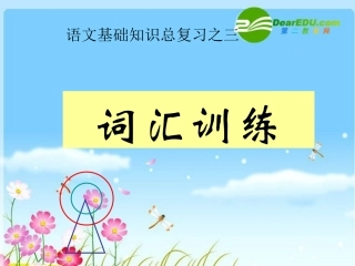 高中语文 (词汇训练 专题)复习课件 旧人教版 课件