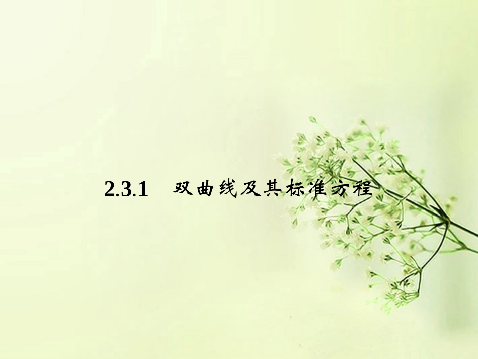 高中数学 2.3.1双曲线其标准方程同步测控课件 新人教A版选修2-1 课件_第2页