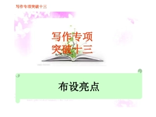 高中语文高考总复习：写作专项突破之(布设亮点)精品课件