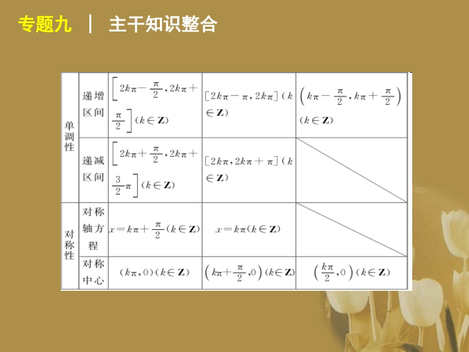 江苏省高考数学二轮复习 专题9 三角函数的图象和性质精品课件_第3页