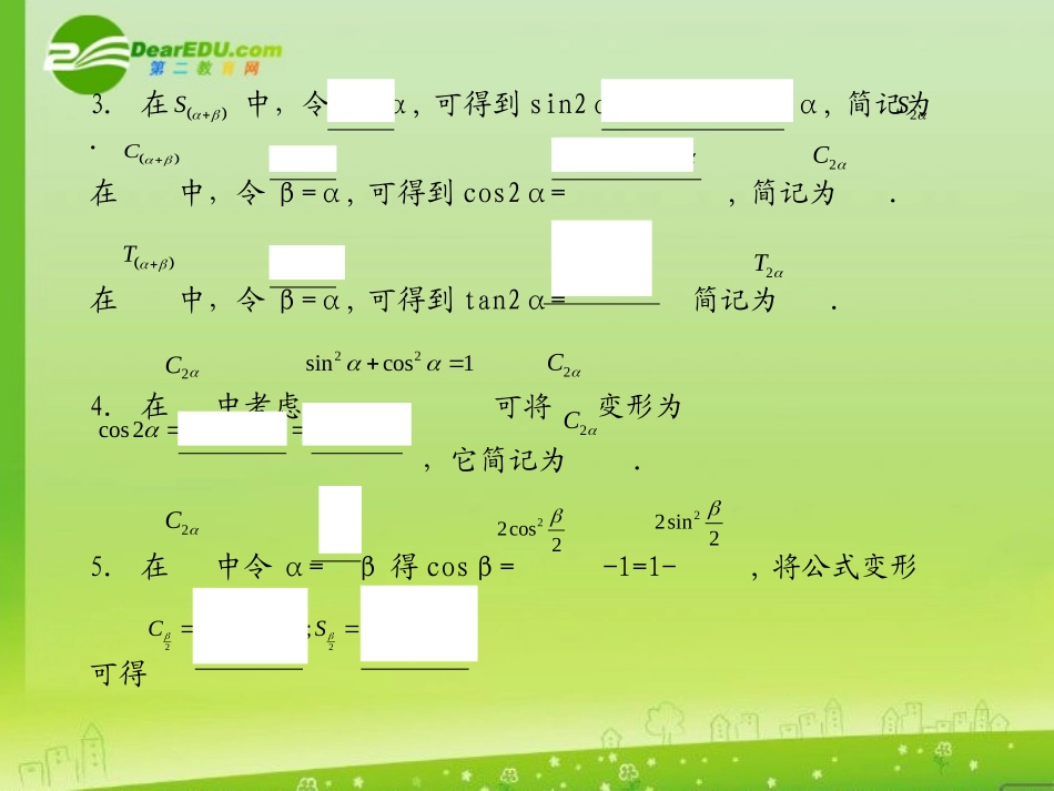 河北省高考数学第一轮总复习知识点检测 5.4简单的三角恒等变换课件 旧人教版 课件_第2页