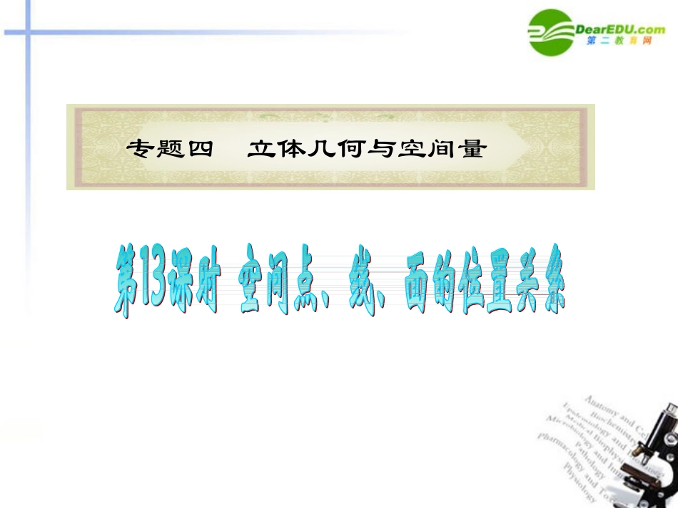 高中数学二轮复习 第13课时 空间点、线、面的位置关系课件 新人教版 课件_第1页