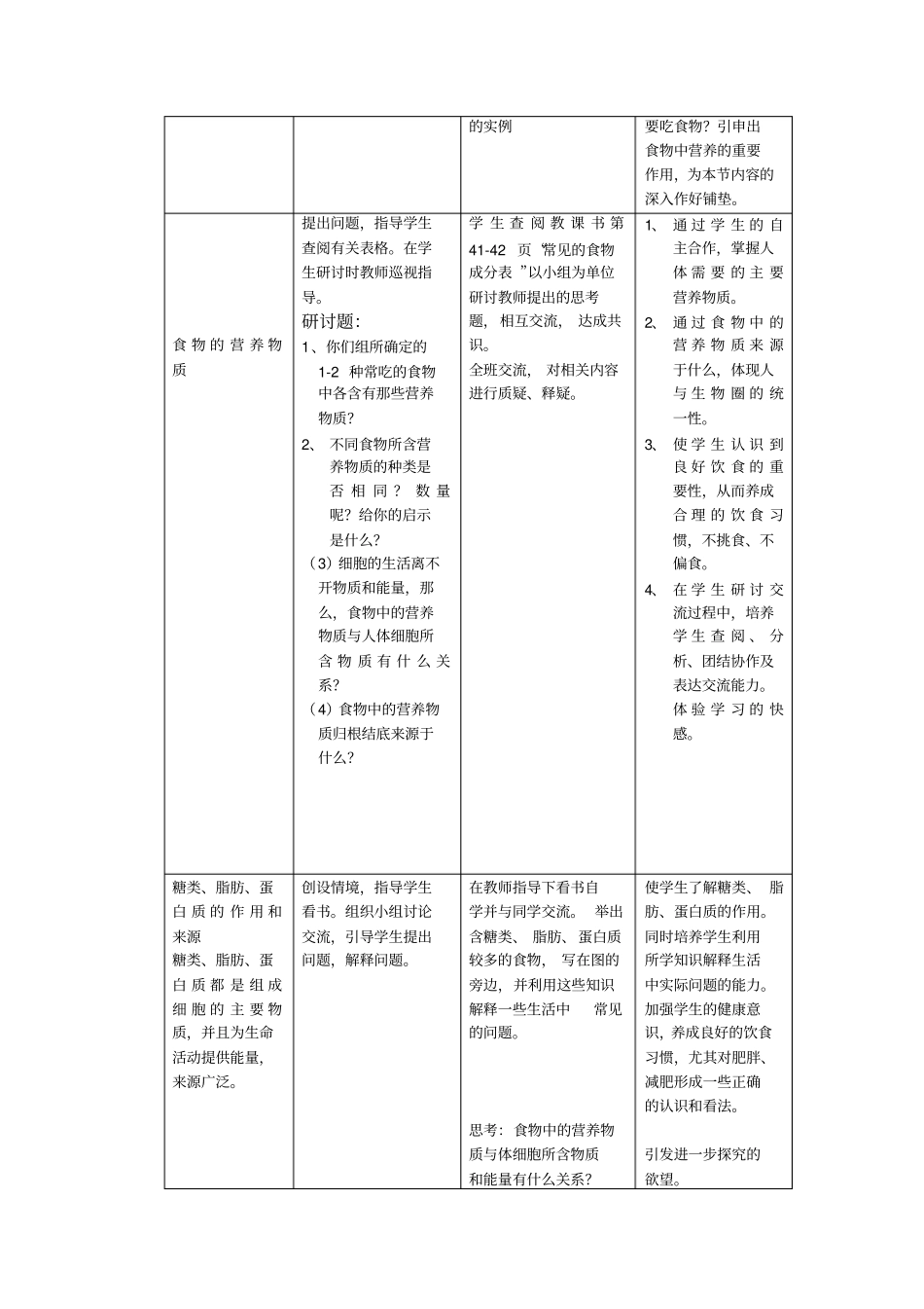 全国青年教师素养大赛一等奖教学设计食物中的营养物质教学设计_第2页