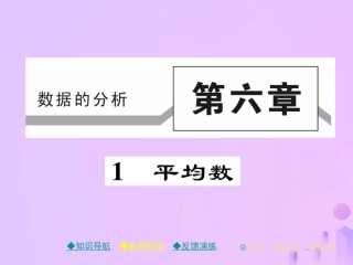 秋八年级数学上册 第六章 数据的分析 1 平均数作业课件 (新版)北师大版 课件