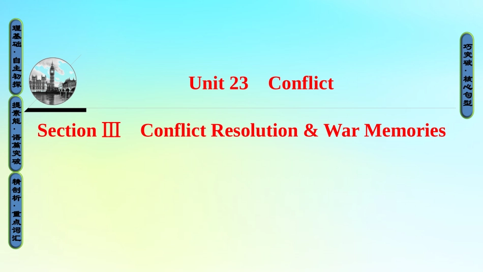 英语 Unit 23 Conflict Section Ⅲ Conflict Resolution  War Memories课件 北师大版选修8 课件_第1页
