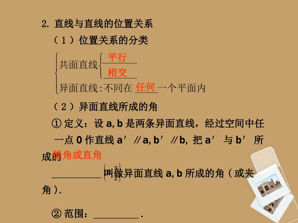 高考数学一轮复习 8.3 空间点、直线、平面之间的位置关系精品课件 新人教A版 课件_第2页
