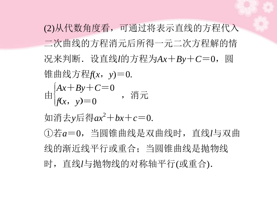 高三数学大一轮复习 专题四 直线与圆锥曲线课件_第2页
