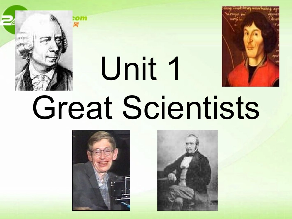 高中英语 Unit1 Great Scientists课件1 新人教版必修5 课件_第1页