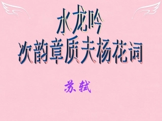 高中语文水龙吟课件1苏教版选修唐诗宋词蚜蚜 课件
