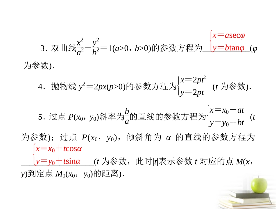 高考数学复习向导第十八章 第1讲 极坐标与参数方程课件 理 课件_第2页