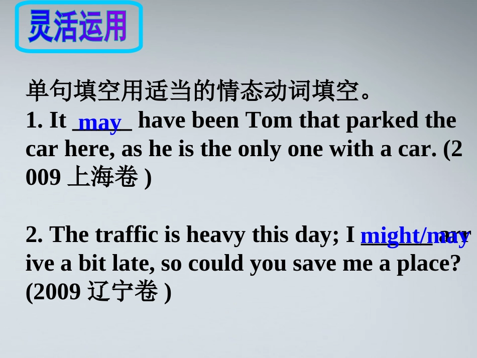 高考英语 6情态动词课件_第3页