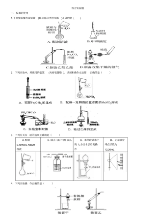 全国高考化学试验题最全面题型分类