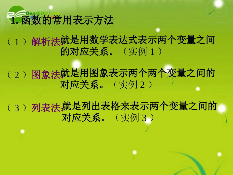 高中数学(函数的表示法)课件2 北师版必修1 课件_第2页