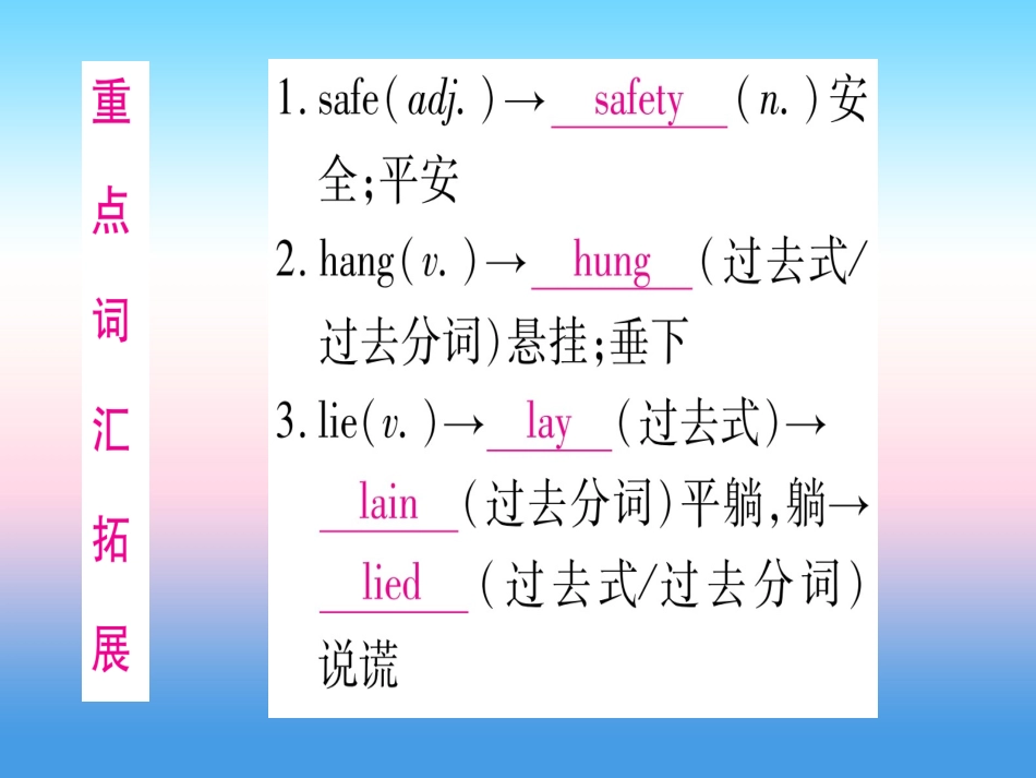 甘肃省中考英语 第一篇 教材系统复习 考点精讲14 九全 Units 3 4课件 (新版)冀教版 课件_第2页