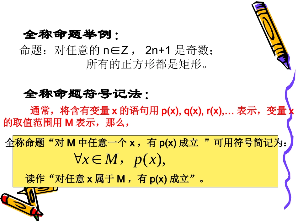 高中数学：13 全称量词与存在量词 课件(苏教版选修1-1) 课件_第3页