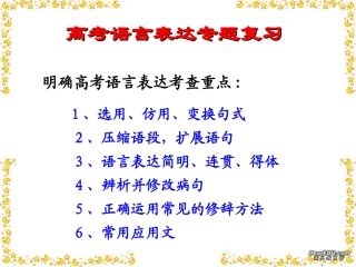 高考语文语言表达专题复习课件
