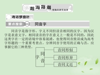 高考语文总复习 专题八 字形精品课件 新人教版 课件