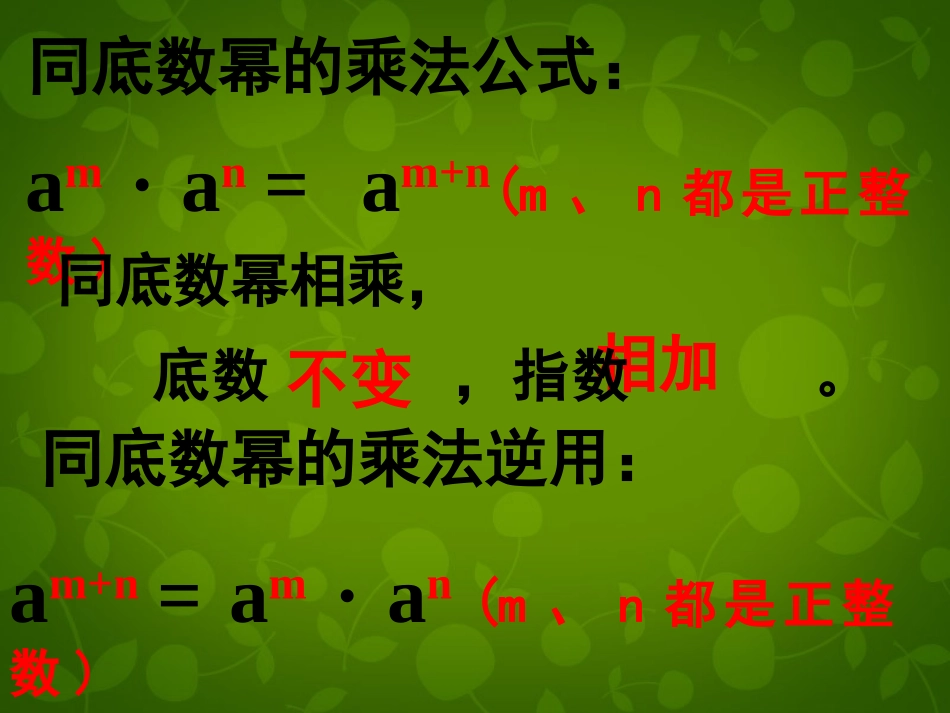 河北省承德县第二中学八年级数学上册 14.1.2 幂的乘方课件 (新版)新人教版_第2页