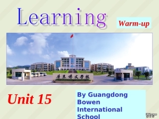 高二英语必修模块5 Unit15 Learning Warm up 教学课件 北师大版 课件