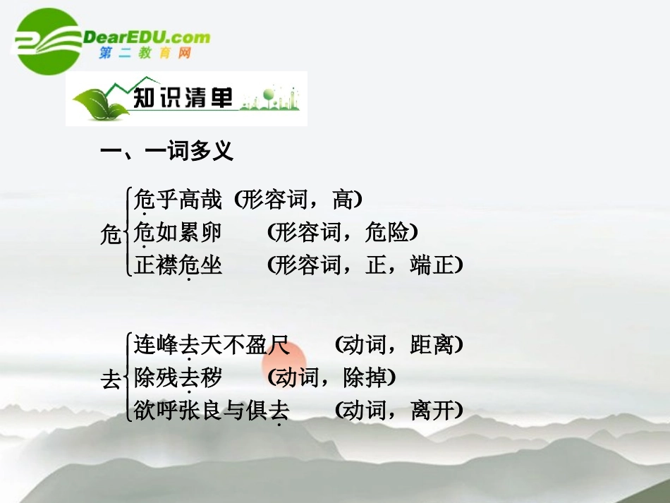 高考语文二轮复习 教材回顾 文言文课件 必修3-2 课件_第3页