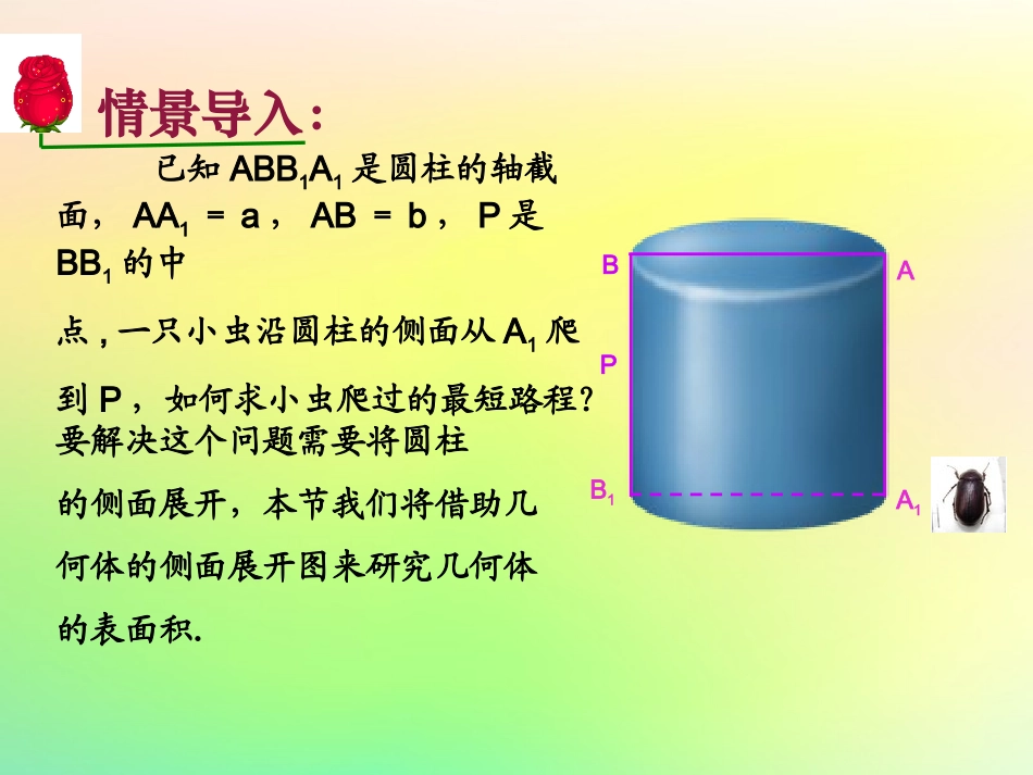 高中数学 第一章 立体几何初步 17 柱、锥、台的侧面展开与面积课件 北师大版必修2 课件_第2页