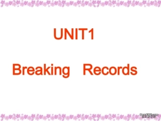 高三英语Unit1 新课标 人教版 课件