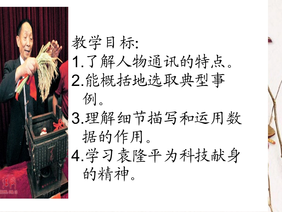 高中语文(喜看稻菽千重浪)课件 粤教版必修5 课件_第2页