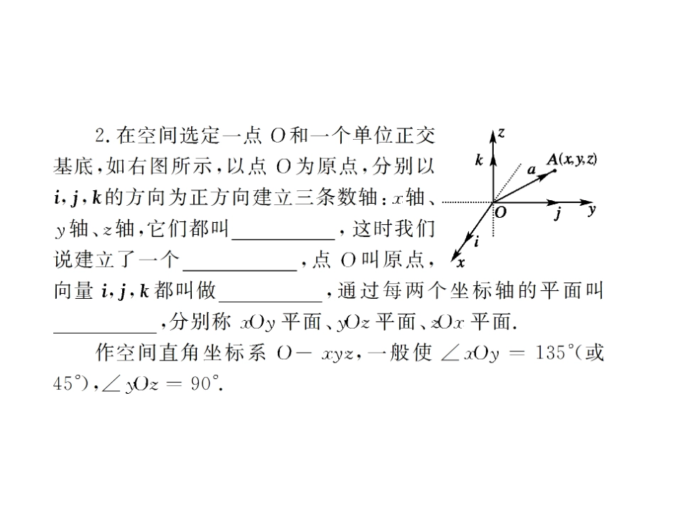 高考数学复习 第九章 第五节 空间向量的坐标运算 课件_第3页