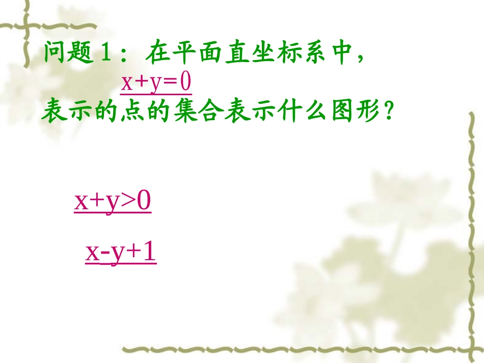 高中数学：351 二元一次不等式(组)所表示的平面区域 课件(新人教版必修5B) 课件_第2页